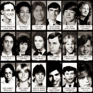 Yearbook photos of Rock and Heavy Metal icons
