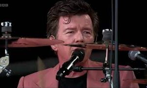 Rick Astley sings AC-DC at Glastonbury